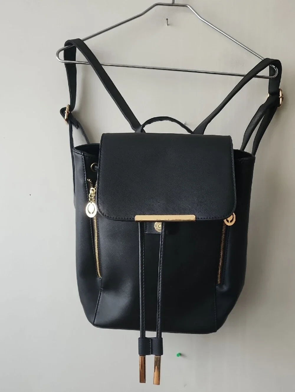 Elegant Black Women’s Backpack with Gold Hardware. Great Condition